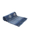 Palm Tree Print Cotton Rug with Tassels 5' x 3'