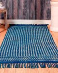 Waves Print Handmade Cotton Rug 3'x 5'