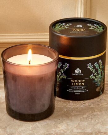 Enchanted Woody Lemon Scented Jar Candle