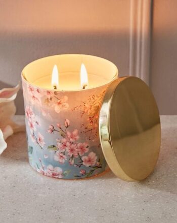 Floral Pattern 2-Wick Scented Jar Candle