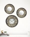 Corsica Corvus 3Pcs Perforated Mirros and Clock Set