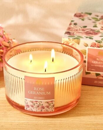 Utopia Rose Geranium Scented Jar Candle