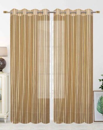 Set of 2 Striped Window Curtains