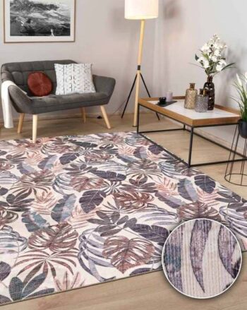 Floral Rug With Anti-Skid Backing