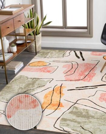 Abstract Rug With Anti Skid Backing