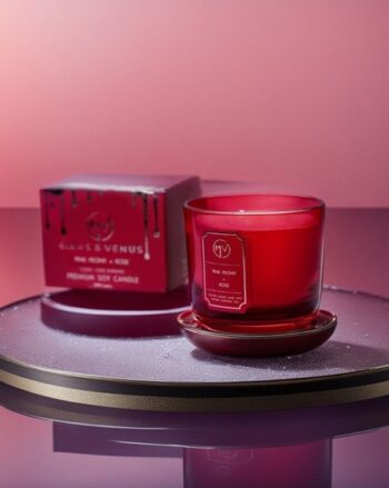 Pink Peony+Rose Scented Candles Natural Premium Soy Wax 300 GSM
