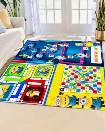 3-in-1 Minion Print Reversible Rug 4.5' x 4.5'