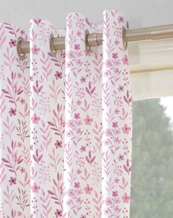 Floral Print Window Curtain