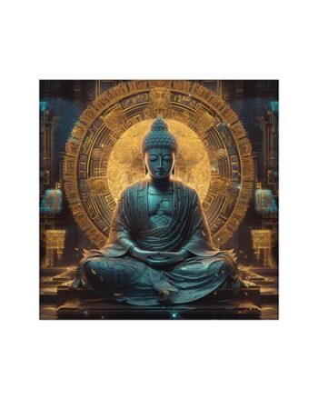 Buddha Print Wooden Canvas Painting 24" x 24"