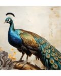 Peacock Print Canvas Painting 24" x 24"