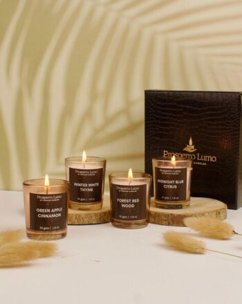 Set of 4 Glass Scented Candles