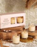 Set of 3 Scented Votive Glass Candles
