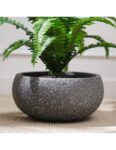 Purple Faux Plant with Rectangular Cement Pot