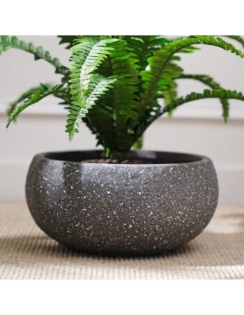 Purple Faux Plant with Rectangular Cement Pot