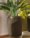 pure_home_and_living_brown_ribbed_metal_planter.jpg