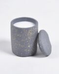 English Vanilla Cylindrical Concrete Candle Jar