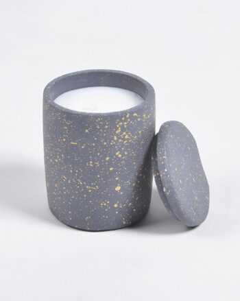 English Vanilla Cylindrical Concrete Candle Jar