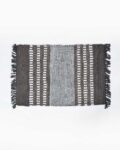 Handwoven Grayscale Tasseled Rug 3.17' x 2'