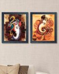 Set of 2 Ganpati Bappa Wall Art Paintings