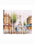 Street View of Paris 3-Piece Canvas Wall Painting