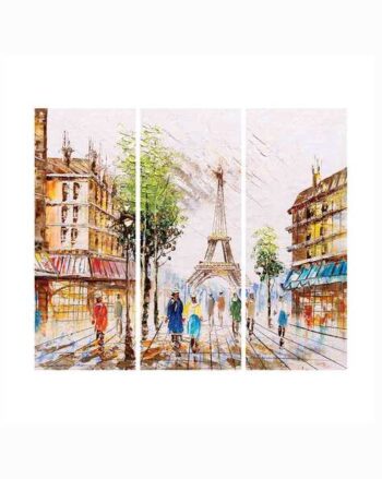 Street View of Paris 3-Piece Canvas Wall Painting
