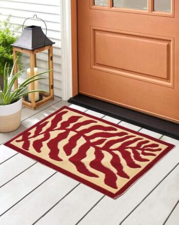 Pack of 2 Leaf Pattern Anti-Skid Doormats