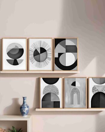 Pack Of 6 Abstract Rectangular Shaped Modern Wall Art Painting