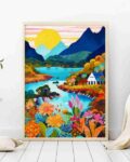 A Colourful Landscape Wall Painting