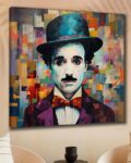 Charlie Chaplin Wooden Framed Canvas Wall Painting