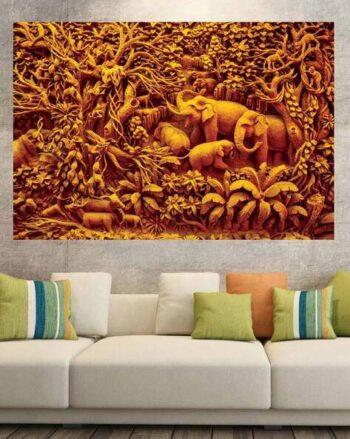 Elephant Family Rectangular-Shaped Wall Art