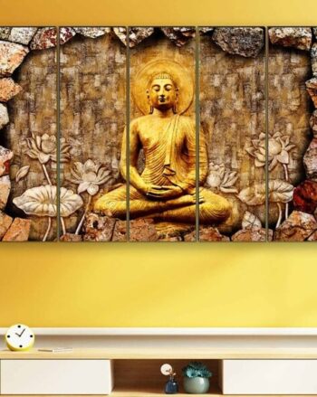 Lord Budha 5-Piece Wall Painting