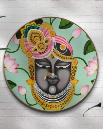 Lord Krishna Round-Shaped Wall Art