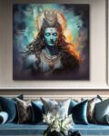 Lord Shiva Wooden Framed Canvas Wall Painting