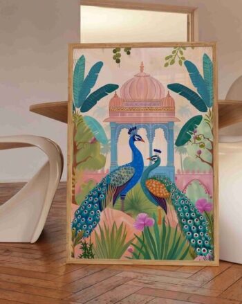 Peacocks in the Palace Wall Painting
