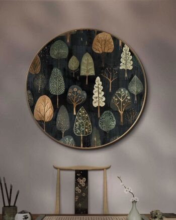 Multicoloured Forest Circle Wall Decor