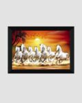 Running Seven Horses Rectangle-Shaped Wall Painting