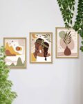 Set of 3 Modern Boho Art Wall Painting