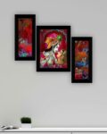 Set of 3 Radha Krishna Print Wall Paintings