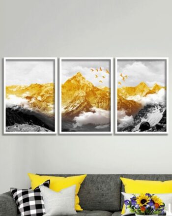 Set of 3 Rectangle-Shaped modern Art Wall Painting