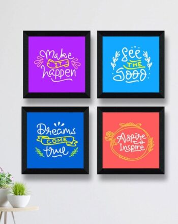 Set of 4 Motivational Quotes Paintings