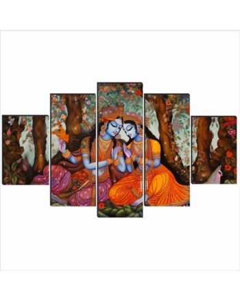 Set of 5 Radha Krishna Wall Paintings
