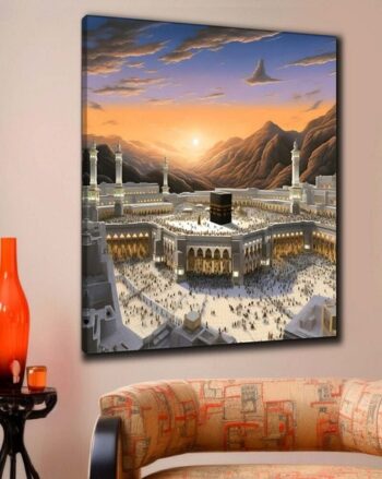 Wooden Framed Islmic Makka Madina Canvas Wall Painting
