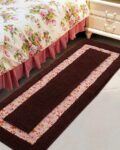 Floral Print Rectangular Shaggy Runner
