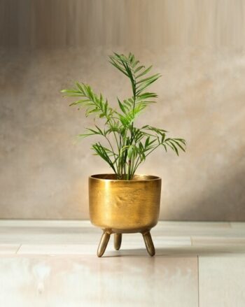 Ceramic Plant Pot with Blue Happy Face Design