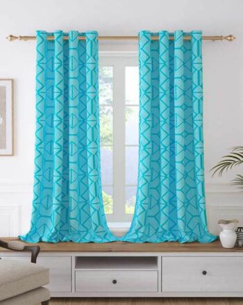 Geometric Print Window Curtain