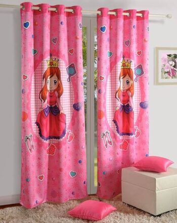 Eyelet Graphic Print Door Curtain