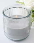 Ribbed Glass Jar Scented Candle