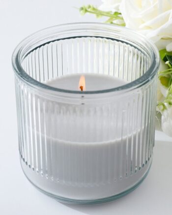 Ribbed Glass Jar Scented Candle
