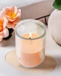 Set of 2 Ribbed Glass Jar Scented Candles
