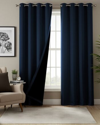 Set of 2 Blackout Window Curtains with Eyelets
